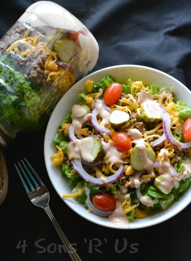 Cheeseburger Mason Jar Salad