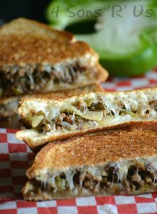 Ground Beef Philly Cheesesteak Grilled Cheese - 4 Sons 'R' Us