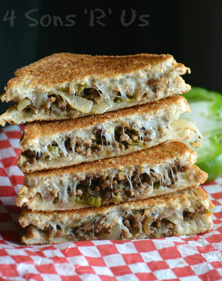 Ground Beef Philly Cheesesteak Grilled Cheese - 4 Sons 'R' Us