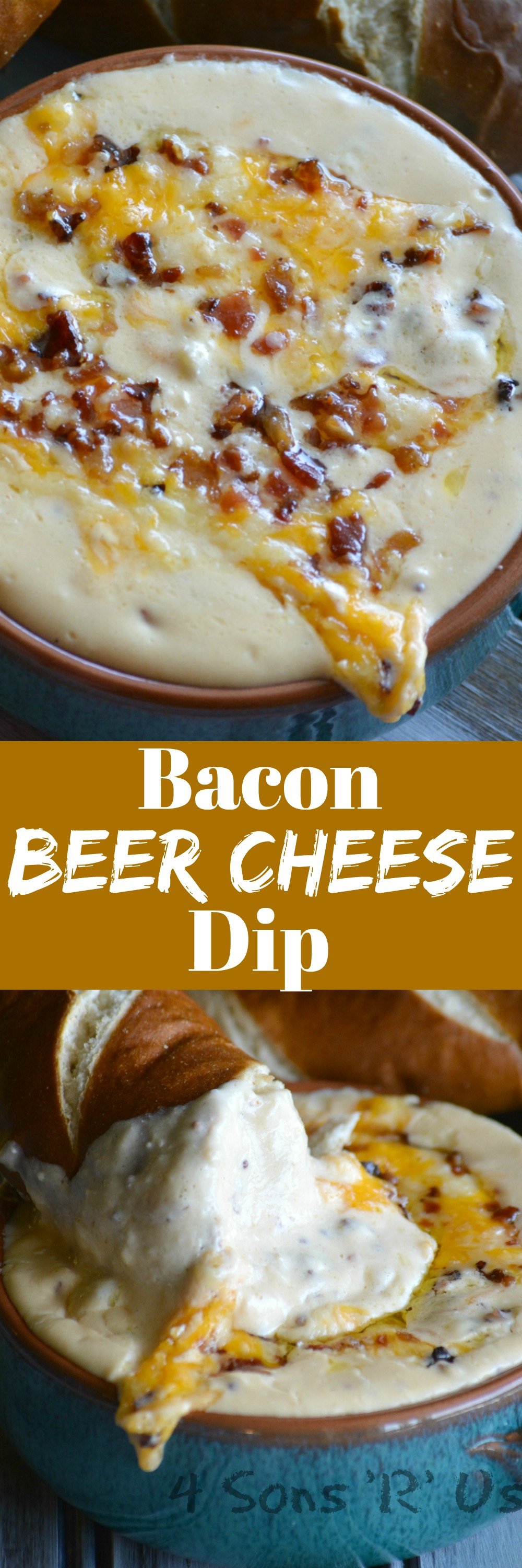 Beer, Bacon, and Cheese are standard fare at almost any viewing party, but get your game faces on and get in the zone with this epic Bacon Beer Cheese Dip that combines them all into one fantastic appetizer.