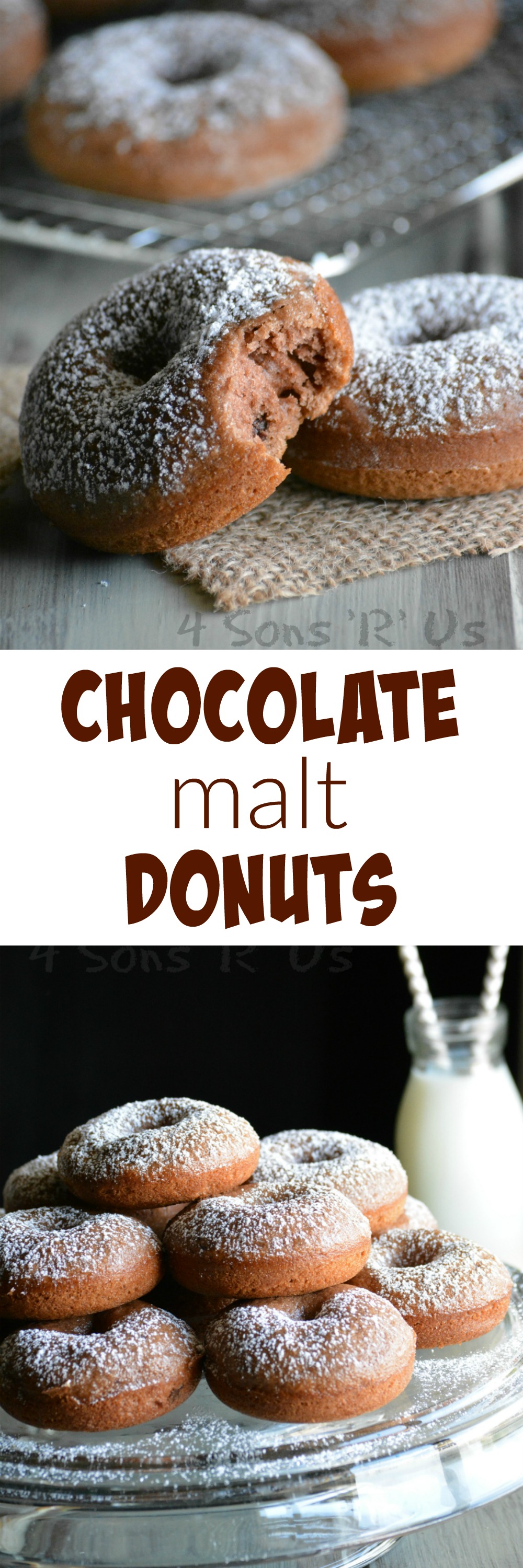 Baked Chocolate Malt Donuts - 4 Sons 'R' Us