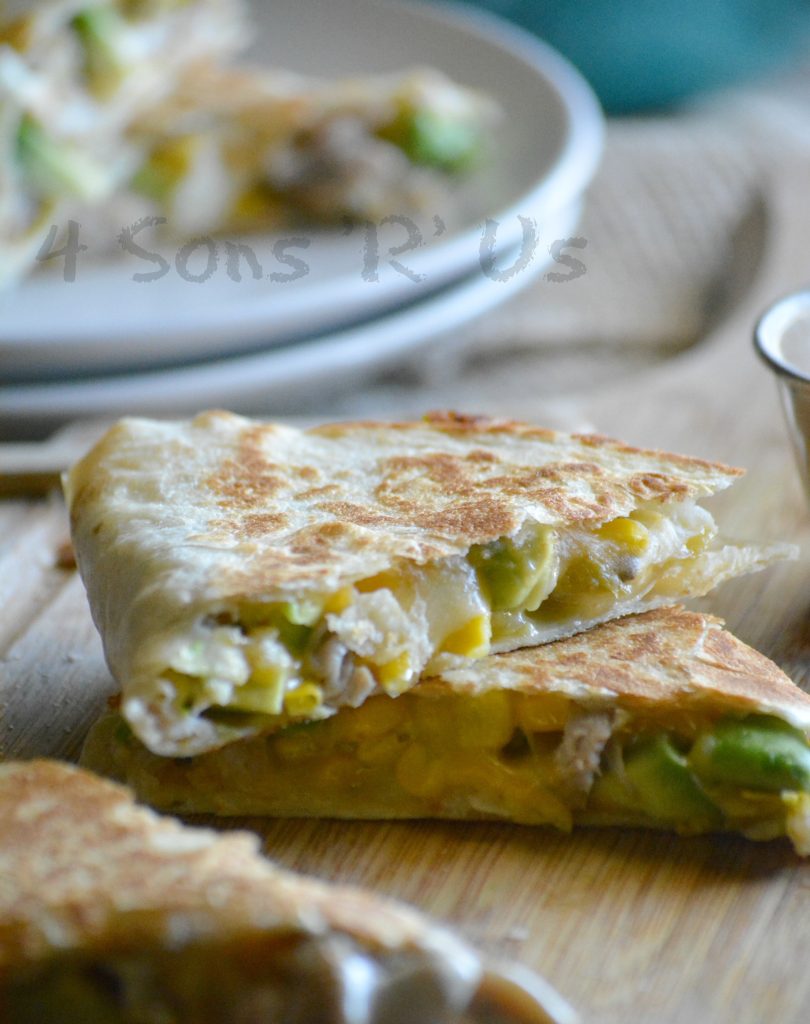 Sweet & Smoky Pork Quesadillas with Spicy Ranch Dressing