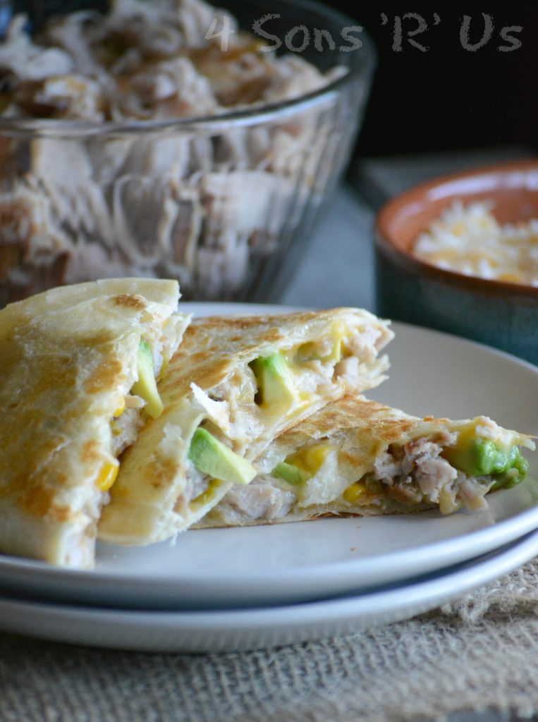 sweet & smoky pork quesadillas with spicy ranch dressing