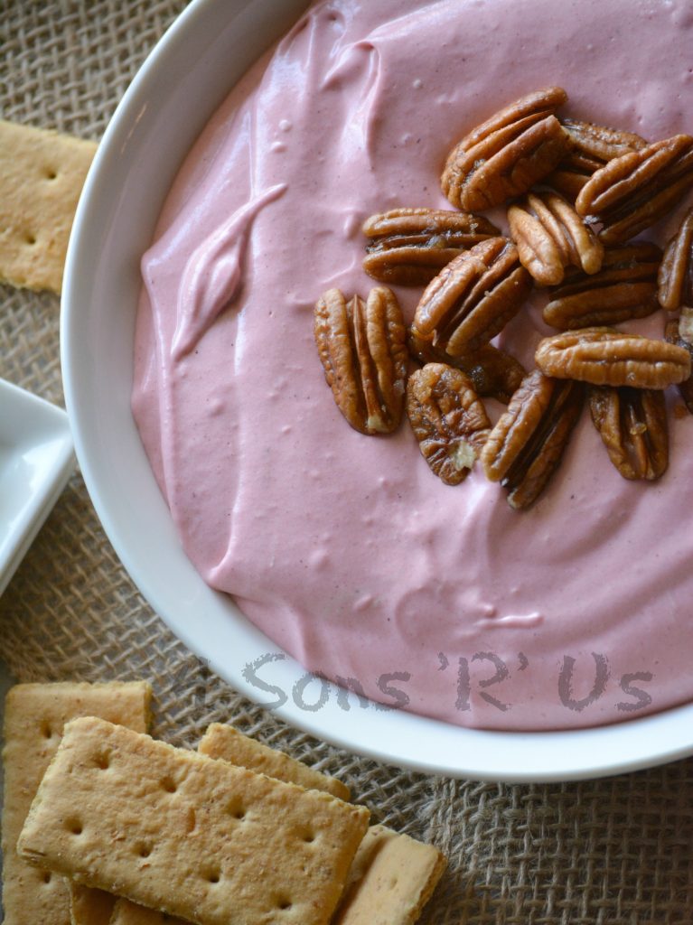 Creamy Cranberry DIp With Candied Pecans