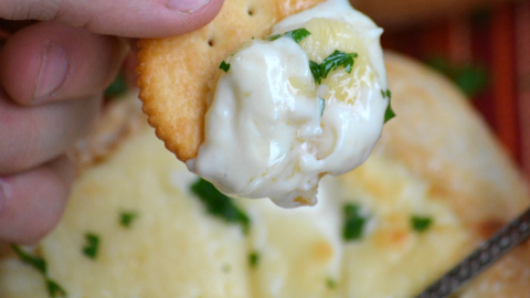 Cream of Shrimp Soup Dip in a Bread Bowl - My Turn for Us