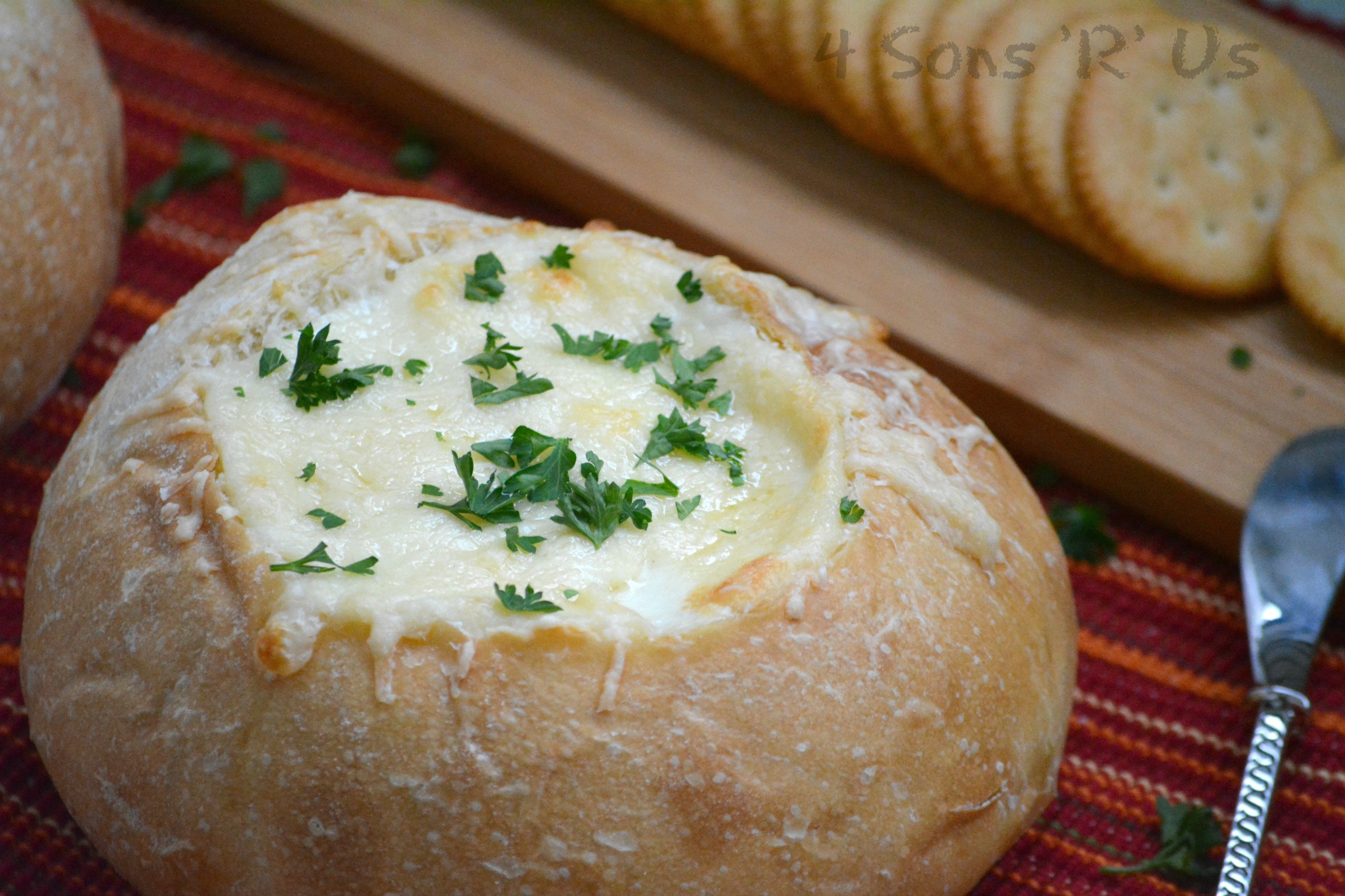 Parmesan Shrimp Dip Bread Bowl - 4 Sons 'R' Us