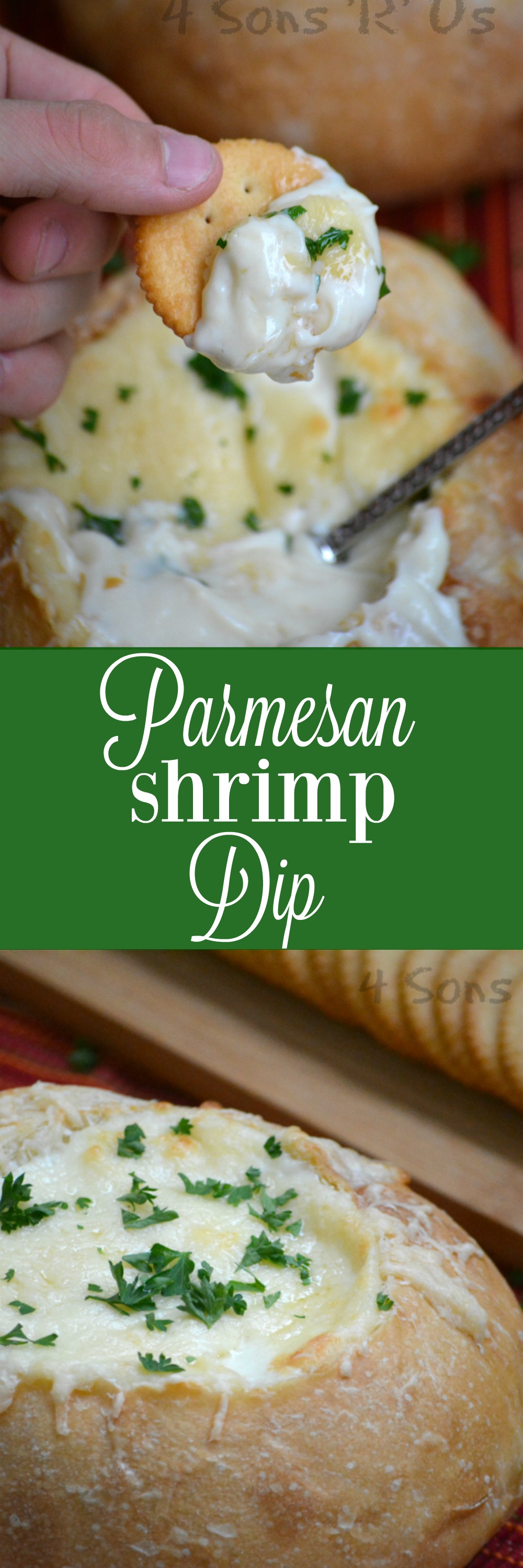 Parmesan Shrimp Dip Bread Bowl - 4 Sons 'R' Us
