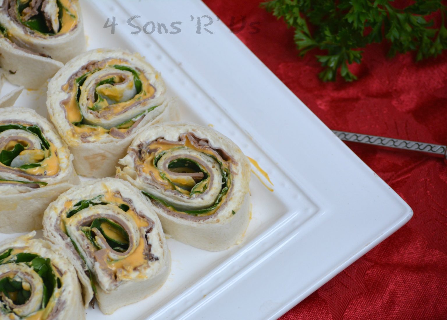 Roast Beef & Cheddar Horseradish Pinwheels 4 Sons 'R' Us