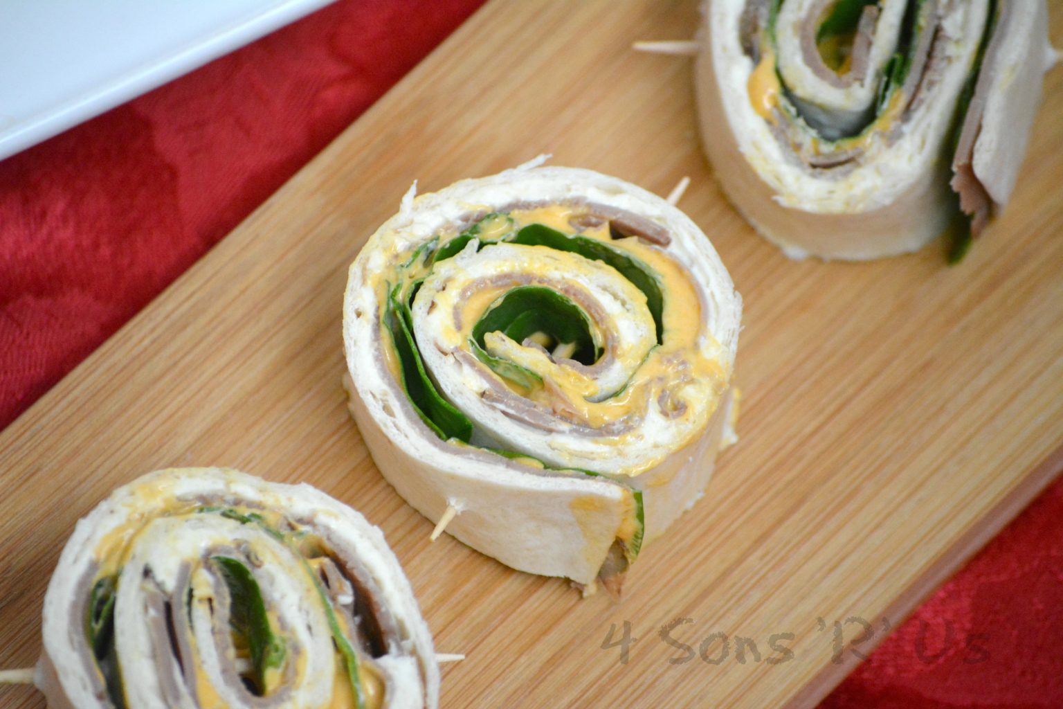 Roast Beef & Cheddar Horseradish Pinwheels 4 Sons 'R' Us