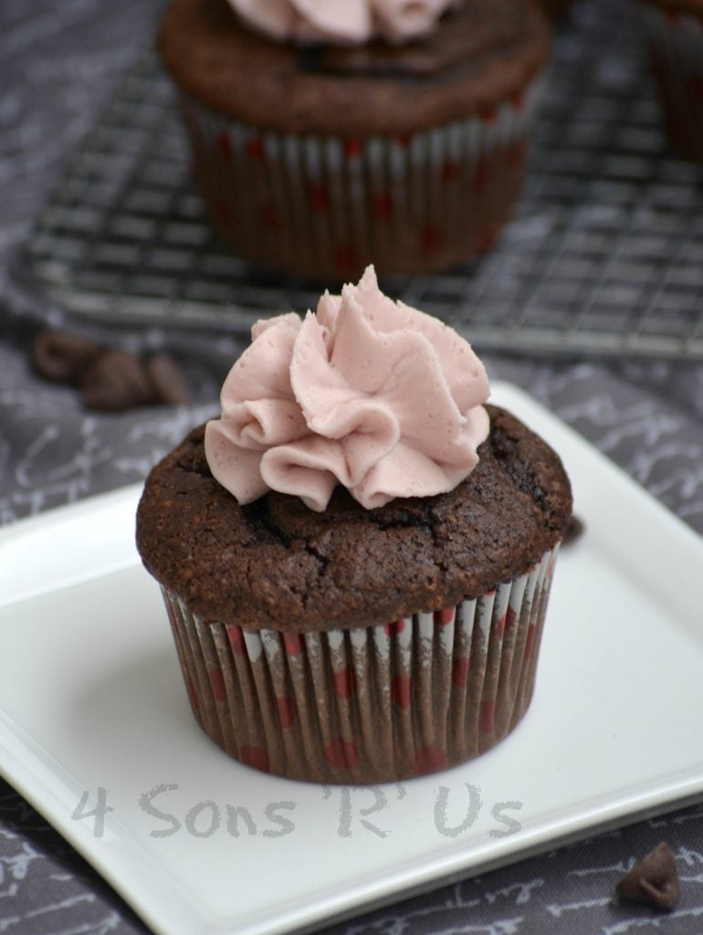 Dark Chocolate Cupcakes with Red Wine Buttercream