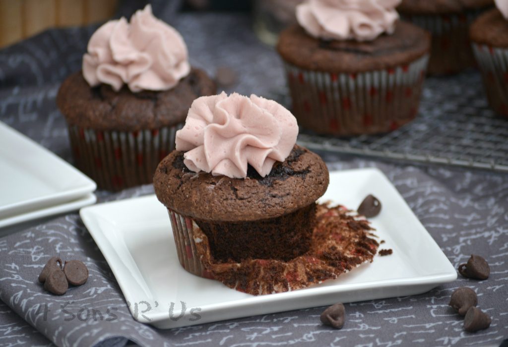 Dark Chocolate Cupcakes with Red Wine Buttercream