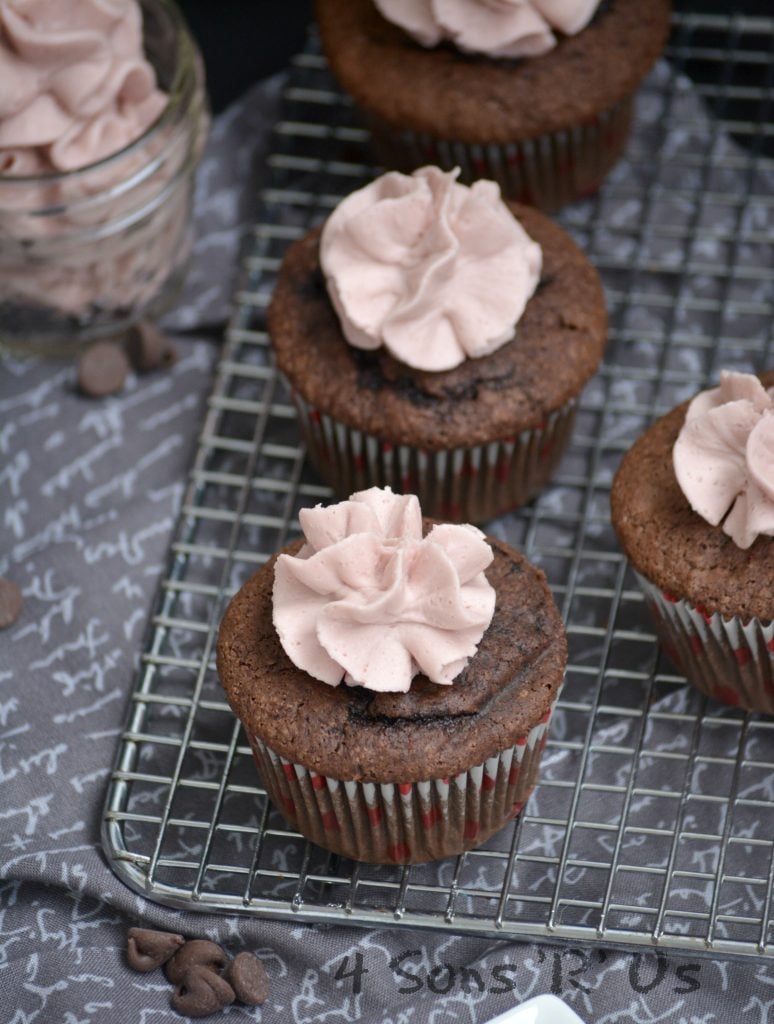 Dark Chocolate Cupcakes with Red Wine Buttercream