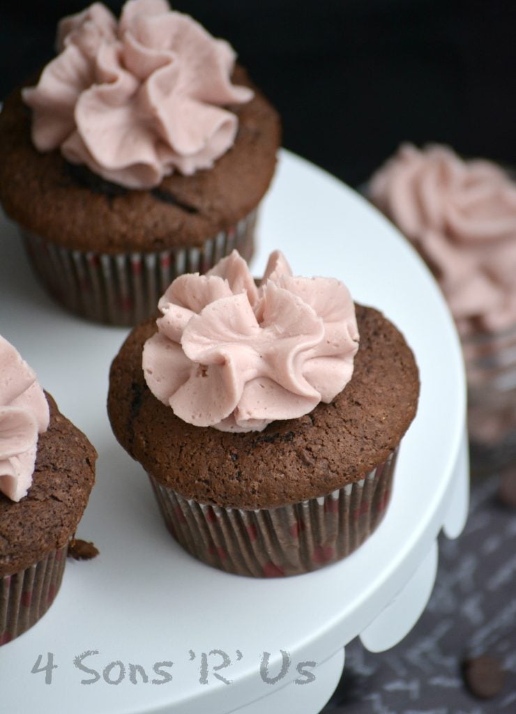Dark Chocolate Cupcakes with Red Wine Buttercream