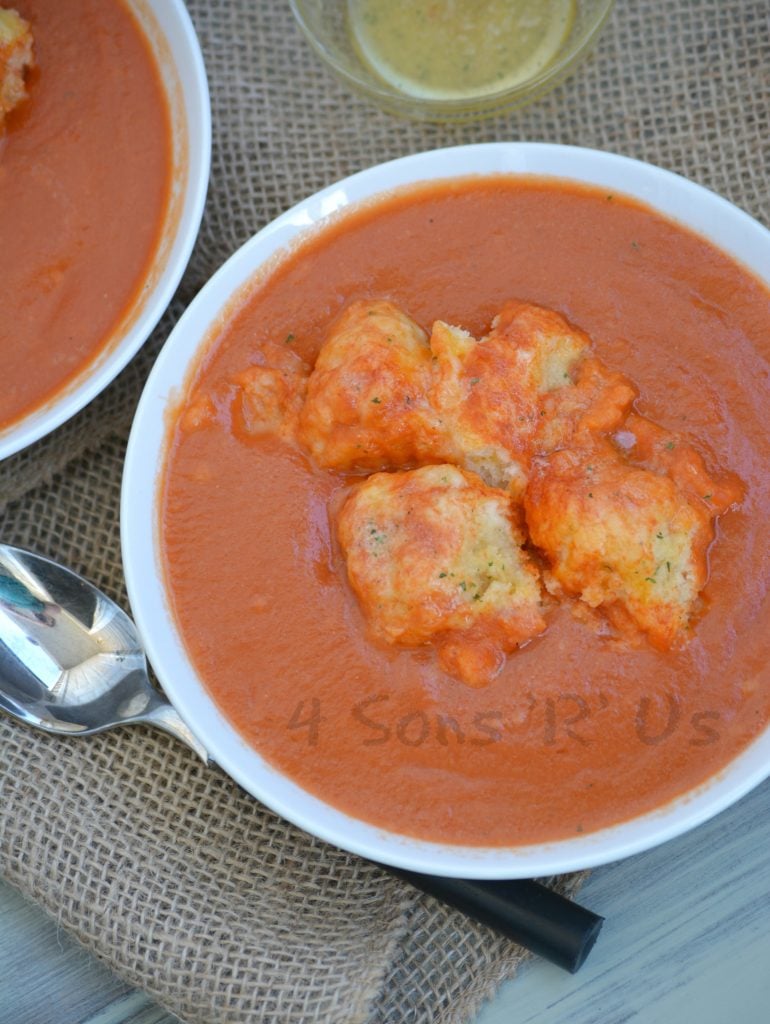 Tomato Bisque with Cheddar Bay Dumplings