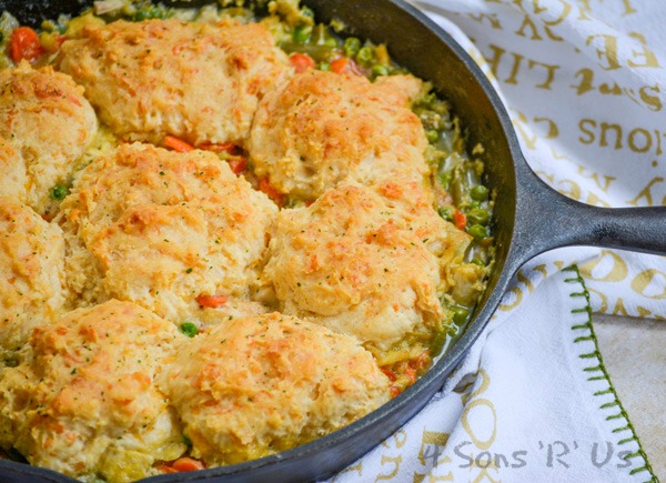 Cheddar Bay Biscuit Topped Chicken And Veggie Cobbler