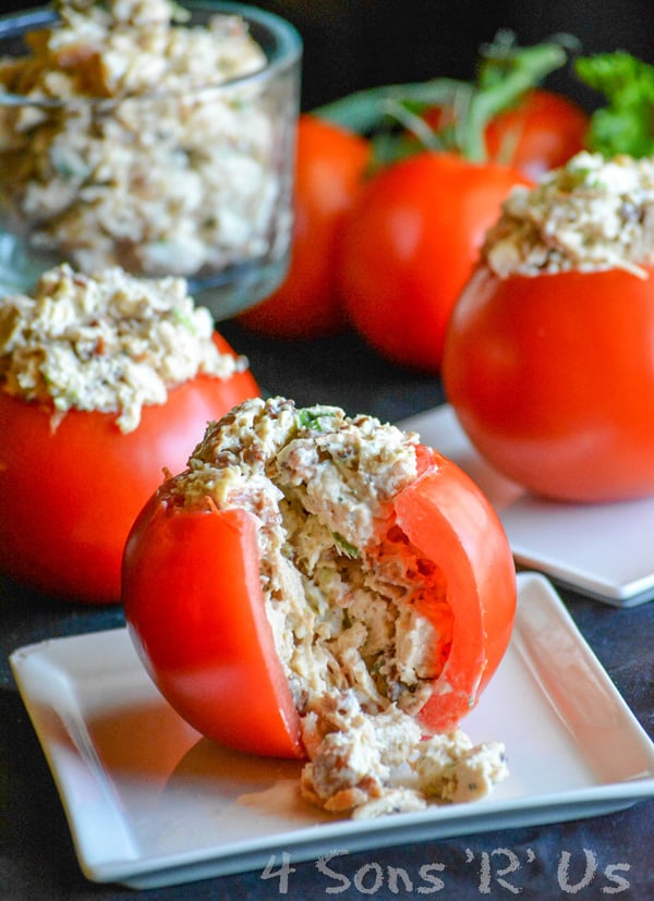 Chicken Bacon Ranch Stuffed Tomatoes