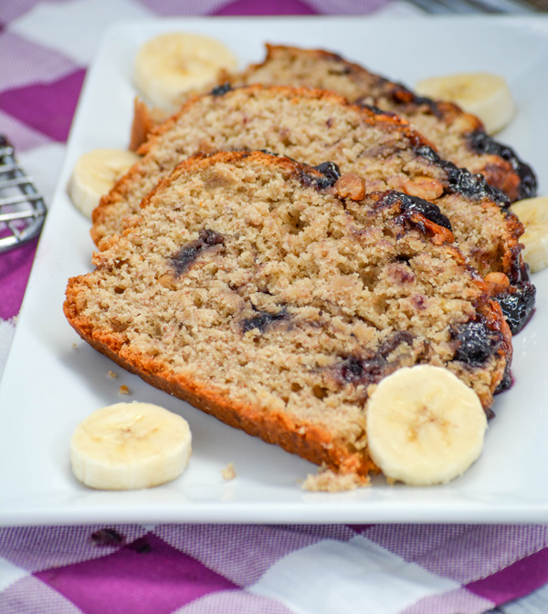 Peanut Butter & Jelly Banana Bread 4 Sons 'R' Us