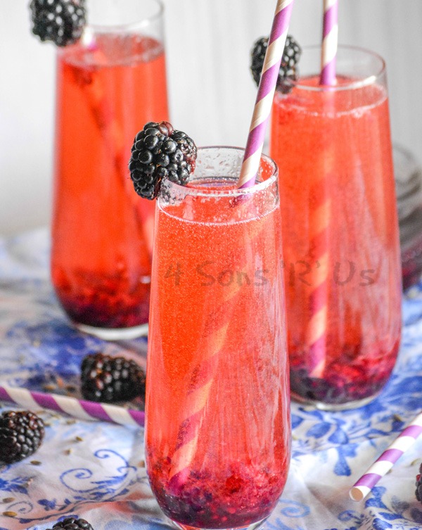 Blackberry Lavender Champagne Cocktail