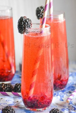 Blackberry Lavender Champagne Cocktail
