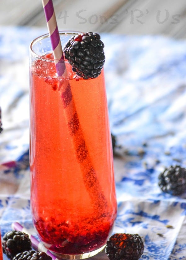 Blackberry Lavender Champagne Cocktail