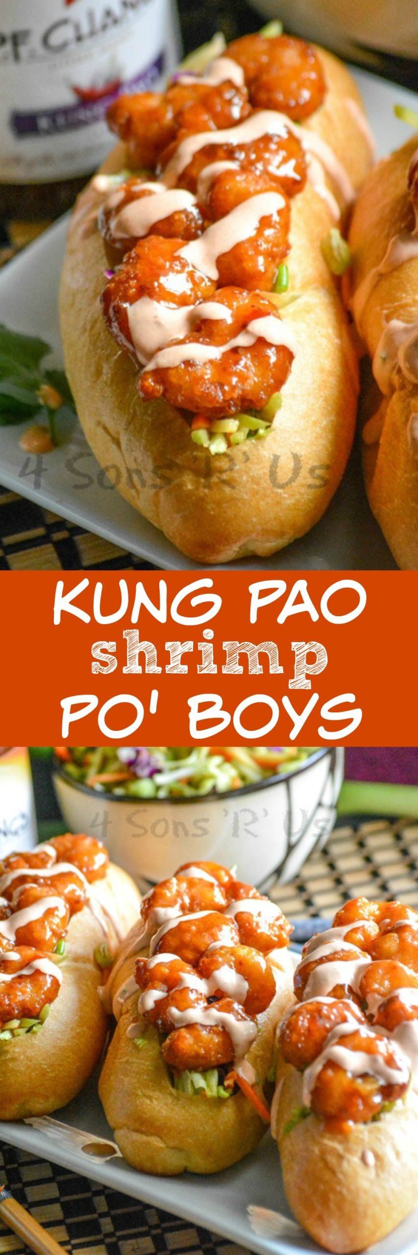 Kung Pao Shrimp Po' Boys - 4 Sons 'R' Us