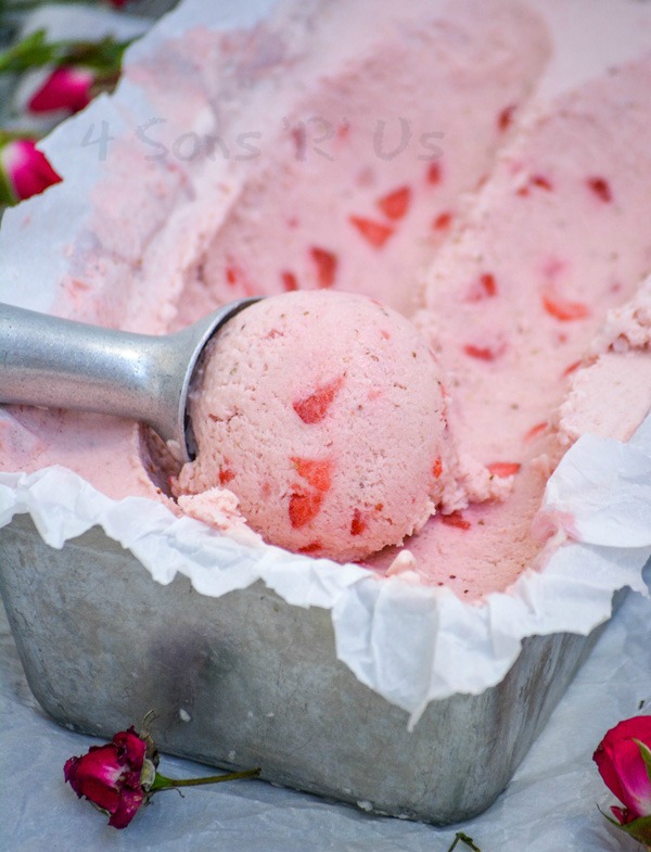 Strawberry Rose Rhubarb Ribbon Ice cream — OhCarlene