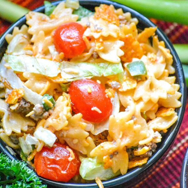 Crunchy Doritos Taco Pasta Salad - 4 Sons 'R' Us