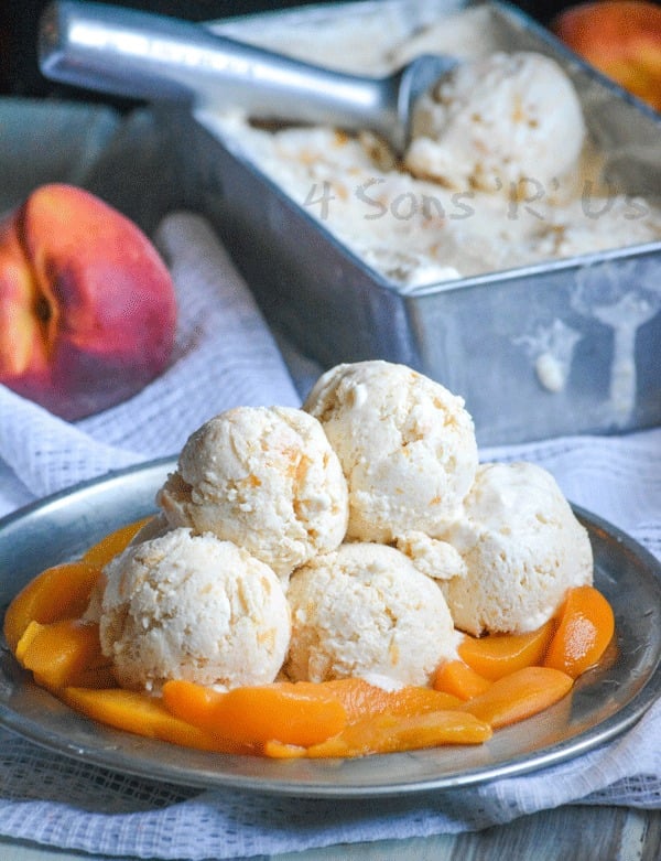 Peaches & Cream No Churn Ice Cream