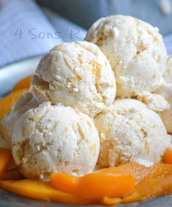 Peaches & Cream No Churn Ice Cream