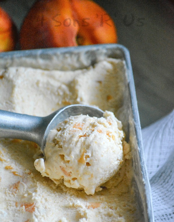 Peaches & Cream No Churn Ice Cream