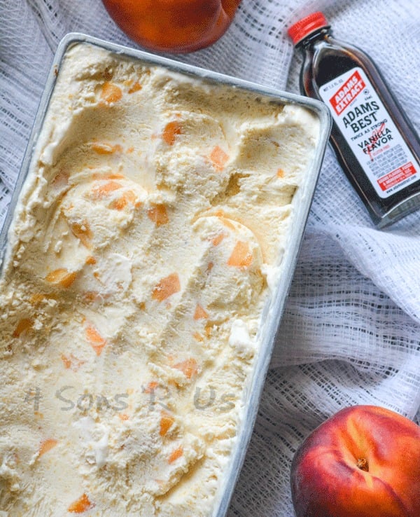 Peaches & Cream No Churn Ice Cream