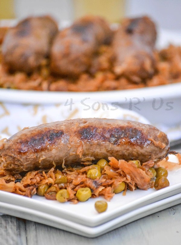 Beer Bratwurst with Caramelized Sauerkraut