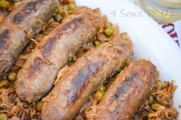 Beer Bratwurst with Caramelized Sauerkraut