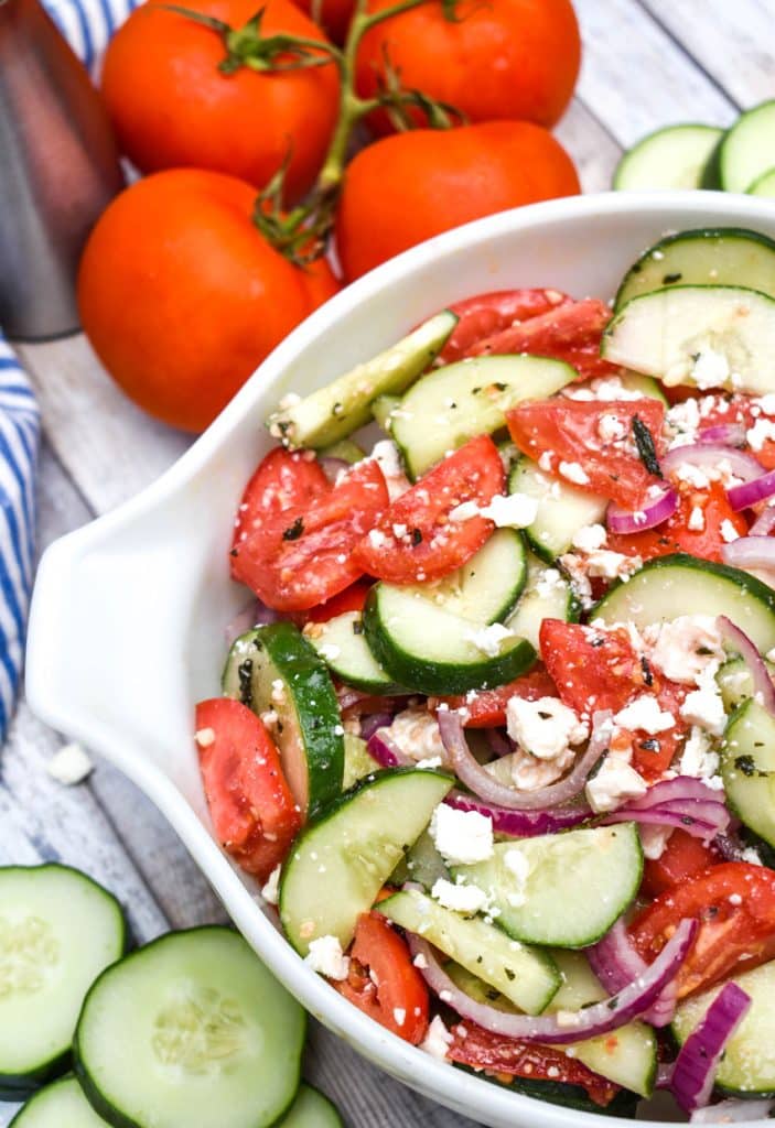 Tomato Cucumber Feta Salad - 4 Sons 'R' Us