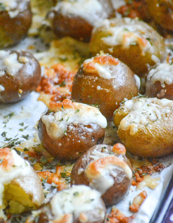 Cheesy Garlic Butter Cracked Potatoes