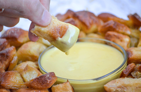 Pull Apart Pretzel Bread & Honey Mustard Dip