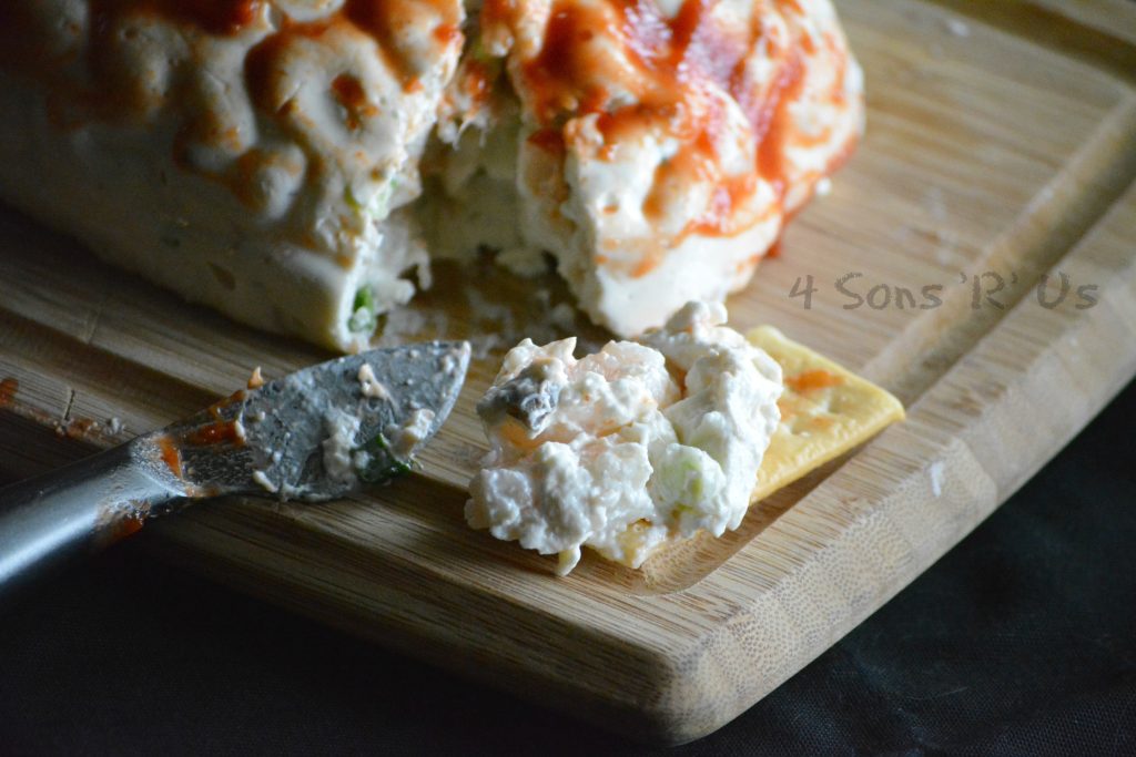 Brain Shaped Shrimp Spread for Halloween - Cooking With Carlee