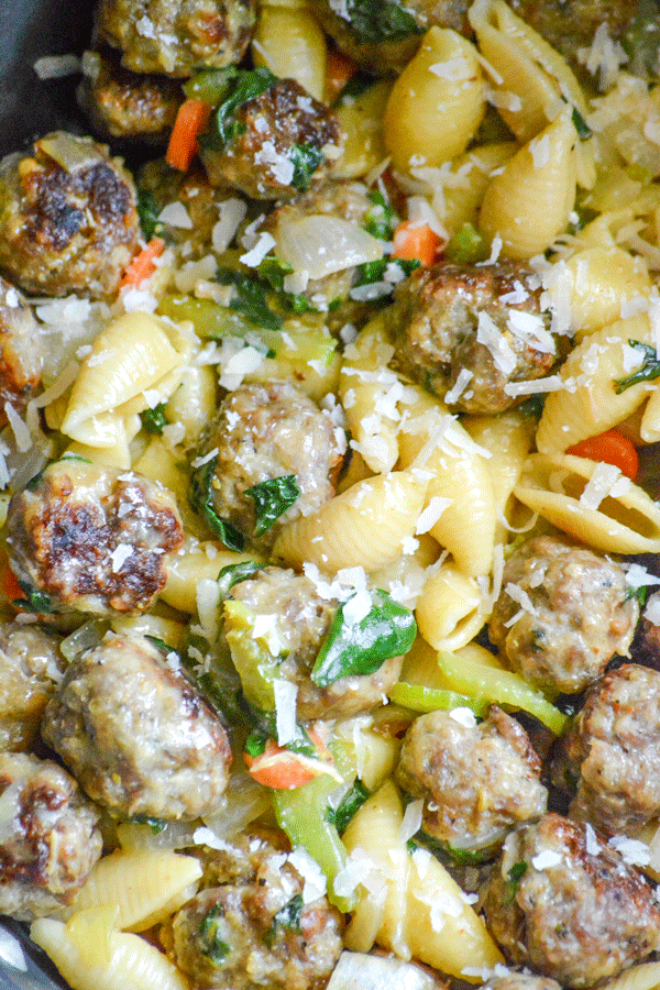 Italian Wedding Soup Pasta Skillet