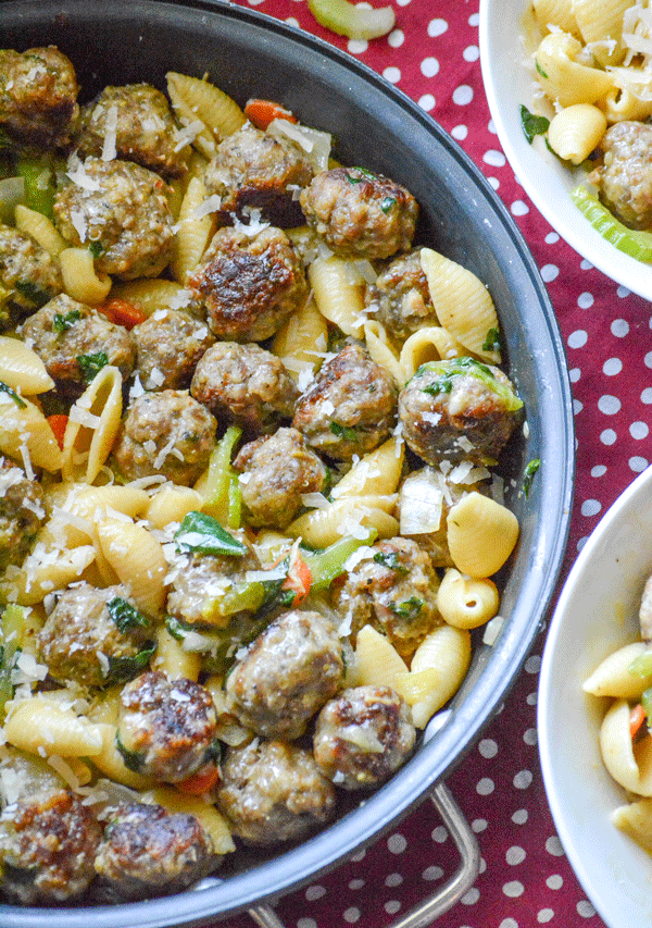 Italian Wedding Soup Pasta Skillet