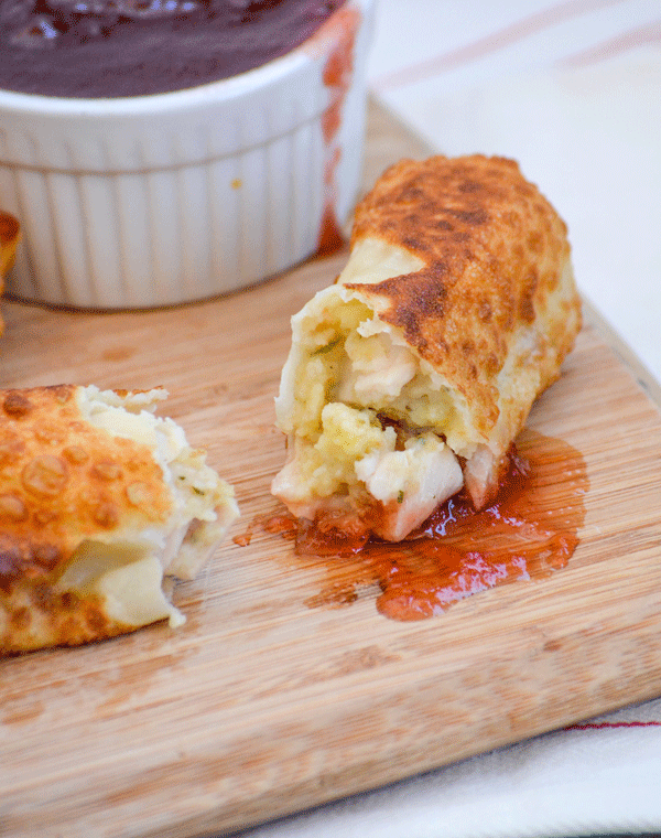 Thanksgiving Leftover Eggrolls & Cranberry Dipping Sauce