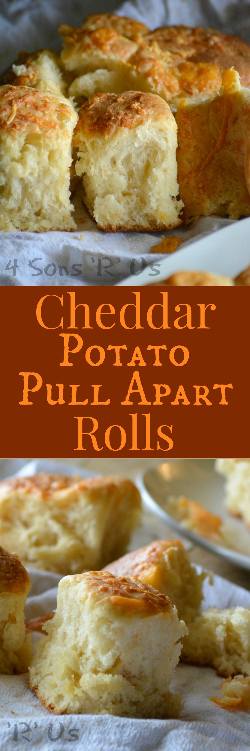 Never buy store-bought dinner rolls again. I kid you not, these Cheddar Potato Pull Apart Rolls are quick & easy to whip up, with simple instructions and rise times, for fool proof from scratch bread to serve with meaty family meals. You're guaranteed to see them on our table for Thanksgiving, Christmas, and even Easter.