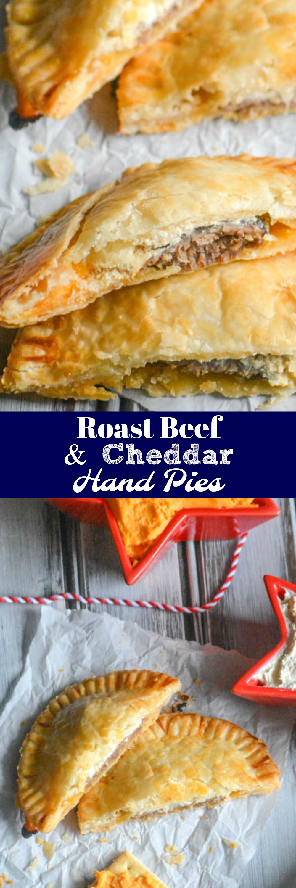 Buttery flaky hand pies are stuffed with savory roast beef, cheddar cheese, & a horseradish Dijon cream cheese spread for a convenient, handheld appetizer. These Stuffed Roast Beef & Cheddar Hand Pies are the perfect finger food for this year's Holiday season.