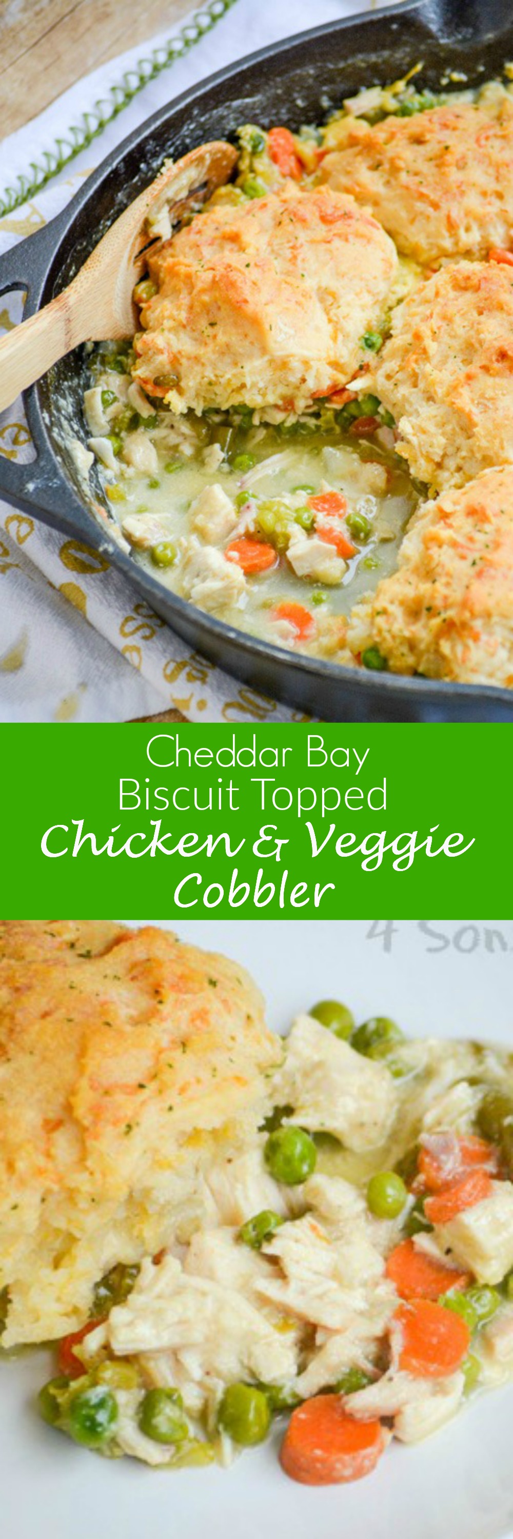 A hearty pot pie always seems like a good idea when snow & cold weather are in the forecast. This Cheddar Bay Biscuit Topped Chicken And Veggie Cobbler is an updated version of the classic dinner recipe.