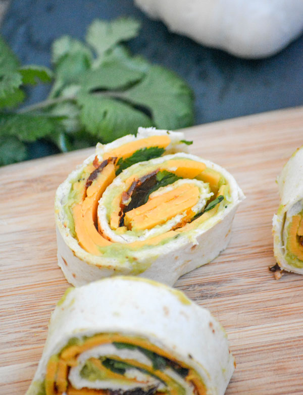 Chipotle Cheddar Garlic Herb Avocado Pinwheels