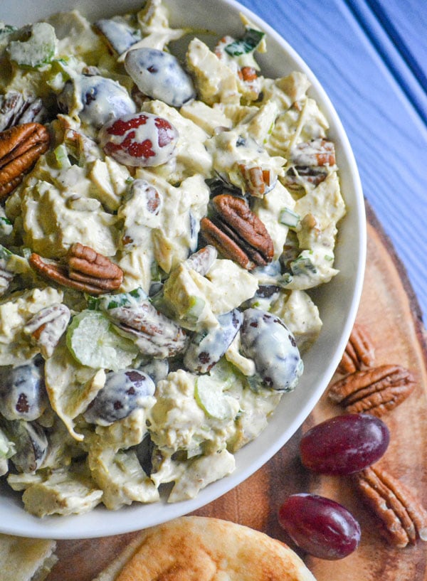 Curry Chicken Salad with Red Grapes & Pecans