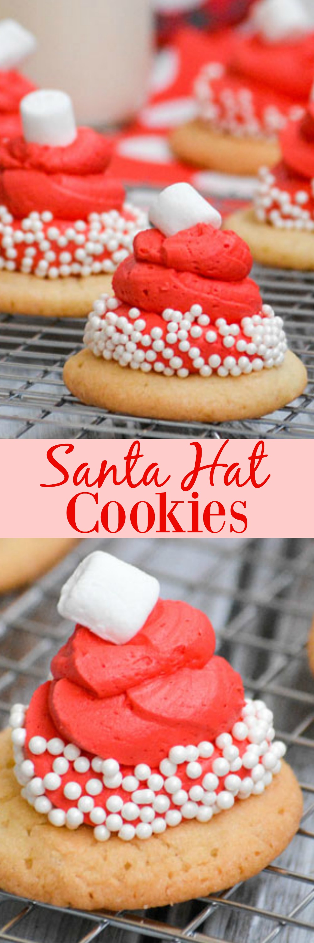 Cookies are synonymous with Christmas and the Big Guy. This year, we're leaving him an extra special snack with these Santa Hat Cookies. They're easy, they're soooo yummy, and they're perfect for getting kids in the kitchen and excited about a festive dessert.