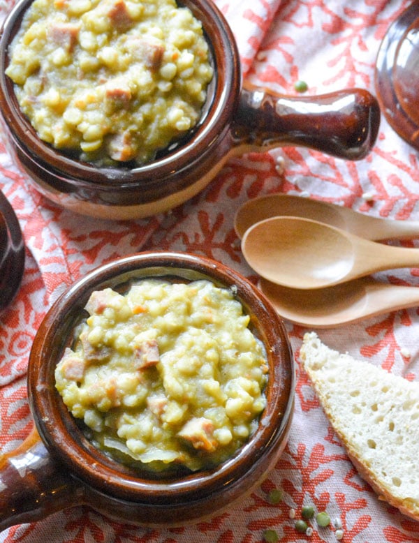 Slow Cooker Split Pea Ham & Barley Soup