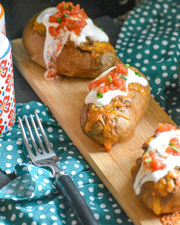 Twice Baked Tex Mex Taco Potatoes