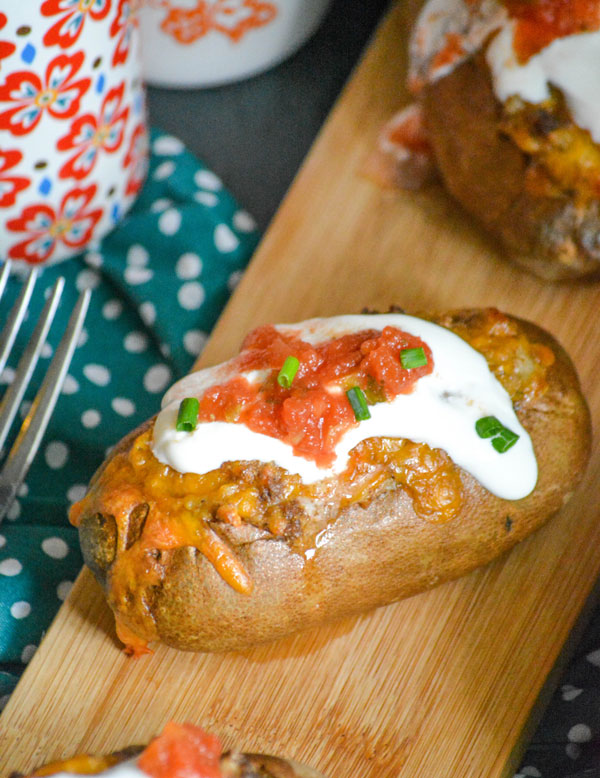 Twice Baked Tex Mex Taco Potatoes