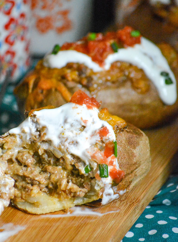 Twice Baked Tex Mex Taco Potatoes